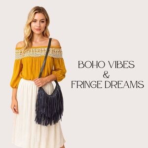 Black hippie Style Crossover Purse./Hippie Style Look/